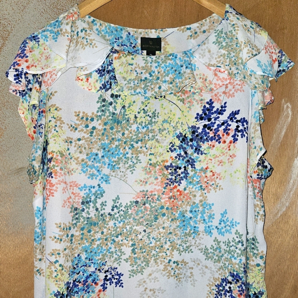 Worthington summer floral blouse